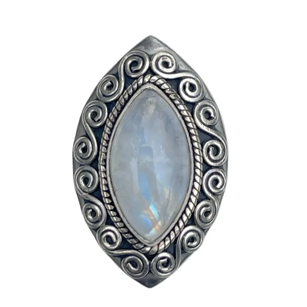 Doug Paulus Signed Moonstone Ring - Sterling Silver